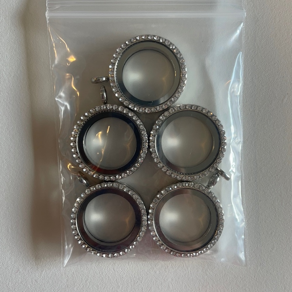 Lot of 5 Floating Charm Memory Lockets